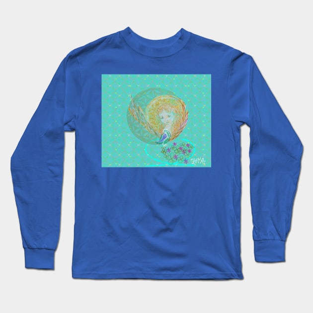 Angel child owl Long Sleeve T-Shirt by shimaart